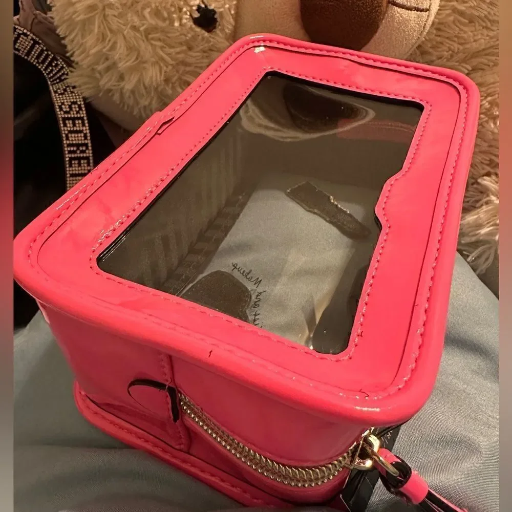 Victoria's Secret Cosmetic Case Clear Pink Patches Beauty Travel Makeup …